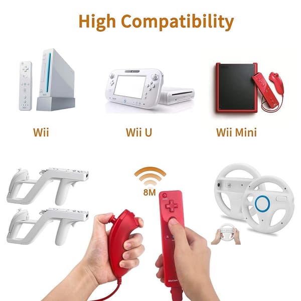 Kompatibel med Wii Controller Set Motion Plus, Bulk Red Red