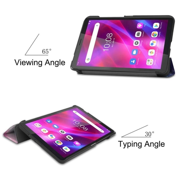 Mønster Tri-fold Stativdeksel Lenovo Tab M7 (3. generasjon) - Nebula Purple