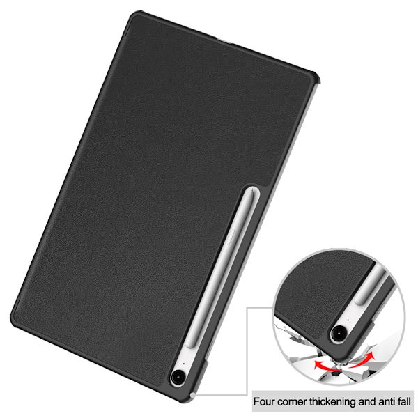 Trifoldet stativ Smart Taske til Samsung Galaxy Tab S10 FE+ Black