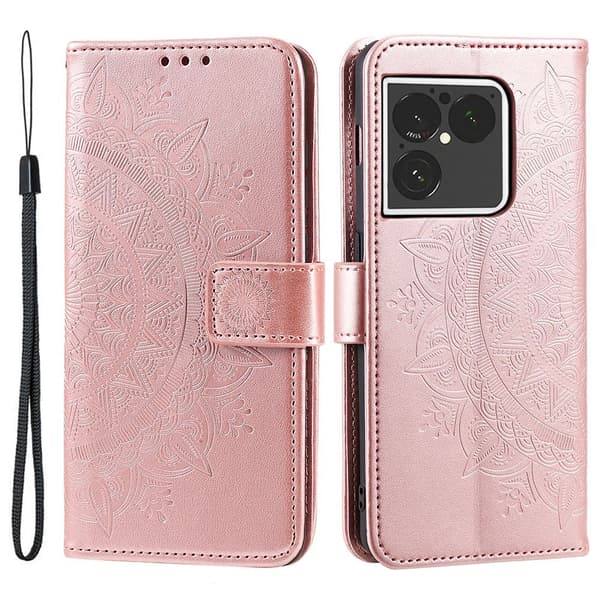 Pungcover med Stander og Håndledsrem til Sony Xperia 1 VIII PinkGold