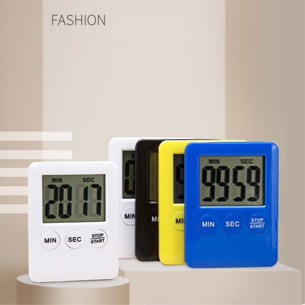 Tunn kökstimer Timer Stor Skärm Digital magnetisk nedräkning - Silver Silver