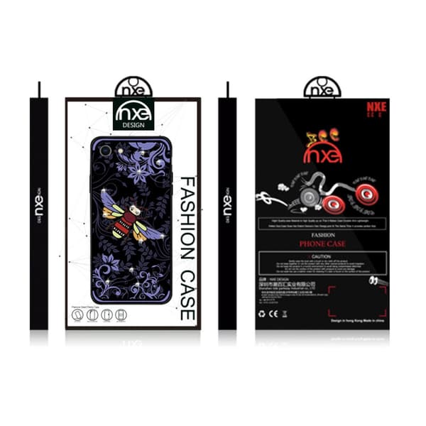 NXE Insect Pattern Rhinestone Decor TPU Kansi - iPhone 8 / 7 - Violetti Bee
