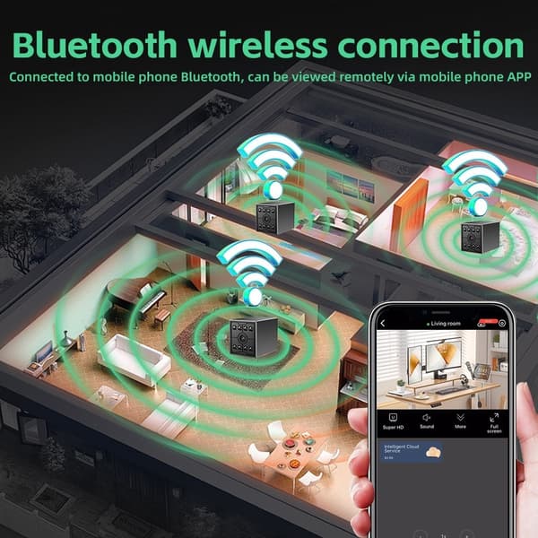 WiFi HD Mini Nattsynskamera Fjernovervåking Bevegelsesdeteksjon Sikkerhetskamera Black