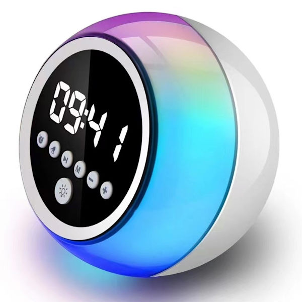 Vækkeur Bluetooth - højttaler Dæmpbar FM - radio timerfunktion Grey