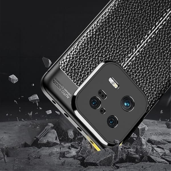 Telefontaske til Xiaomi 13 Pro 5G TPU Cover Litchi Texture Shell - Sort Black