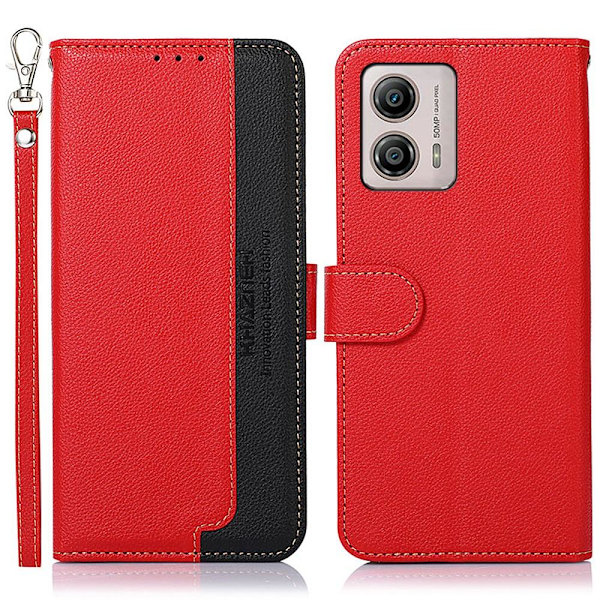 KHAZNEH Telefondeksel for Motorola Moto G53 5G / G23 4G / G13 4G - Rød / Svart Red