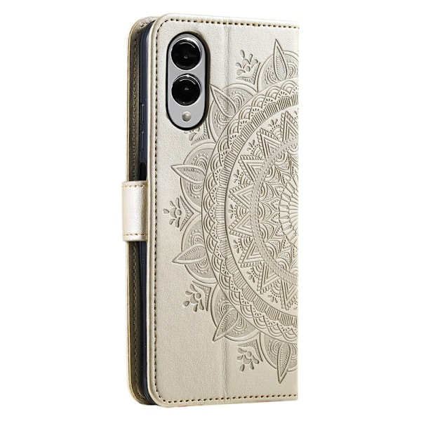 Til Samsung Galaxy S25 Edge tegnebogscover Cover Shell Mandala Blomstermønster Gold