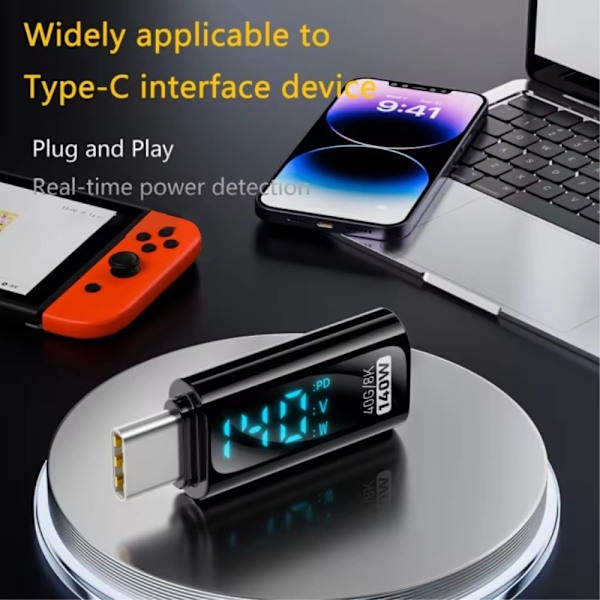 iPhone-sovittimelle naaras-USB-C-uros nopea lataustiedot Black