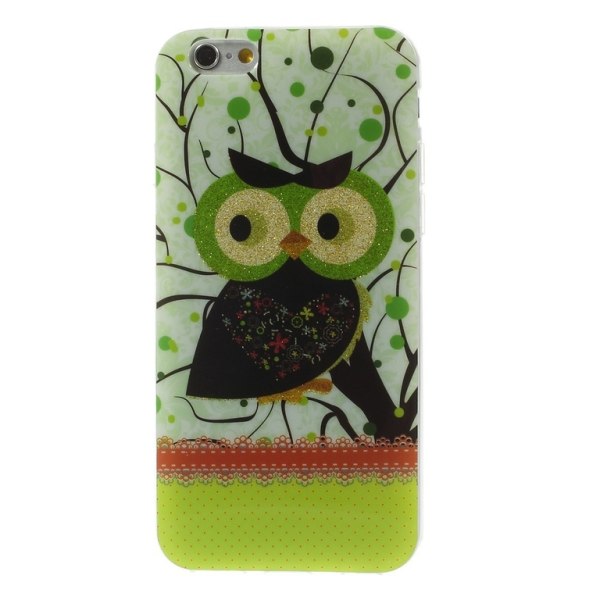 Iphone 6/6S 4.7" TPU Skal Gentle Owl Glitter Powder