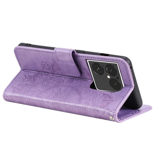 Lommebokdeksel med Stativ og Håndleddsstropp til Sony Xperia 1 VIII Purple