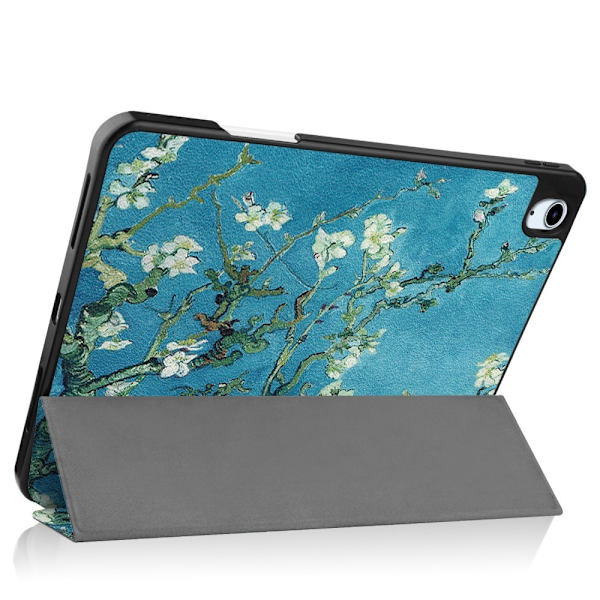 Etui for iPad Air 11 (2024) med tredelt stativ, tablettdeksel med pennholder - Blomst Multicolor