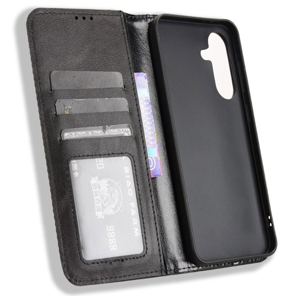 Wallet Stand Flip-telefonetui til Samsung Galaxy A56 5G - Sort Black