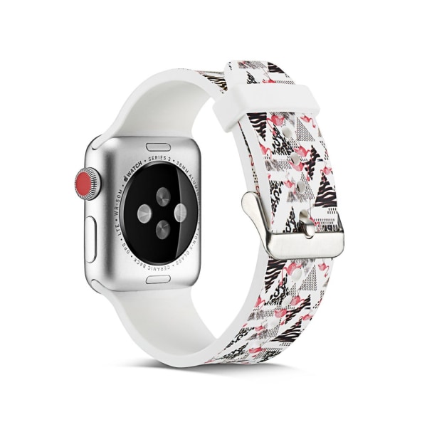 Silicone Watchband for Apple Watch 4 40mm, Series 3 / 2 / 1 38mm - Flamingo Multicolor