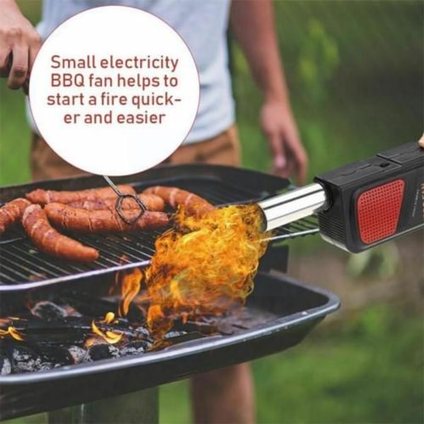 Bärbar Elektrisk fläkt Luftfläkt Grill BBQ Öppen spis Luftfläkt Svart