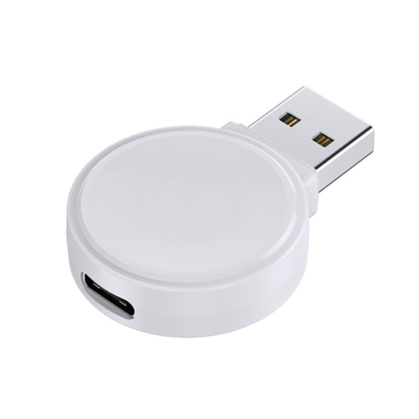 Trådløs USB-A hurtig magnetisk oplader til Apple Watch Series 1-8 White