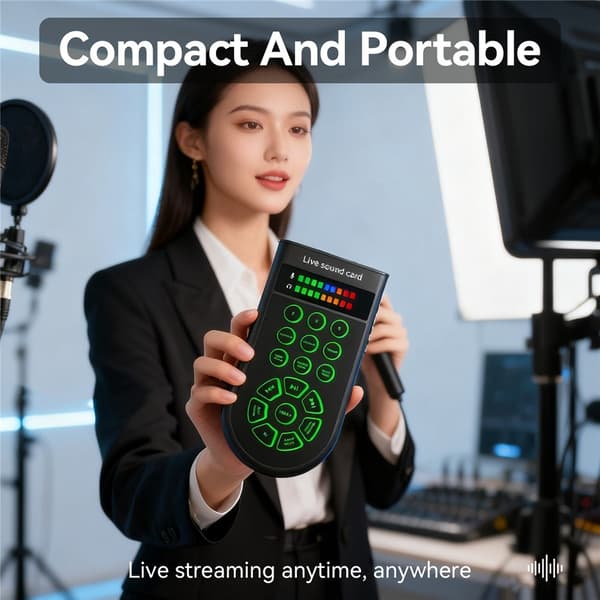 Stemmeskifter Telefon Computer Karaoke Optagelse Live Streaming Spil Black