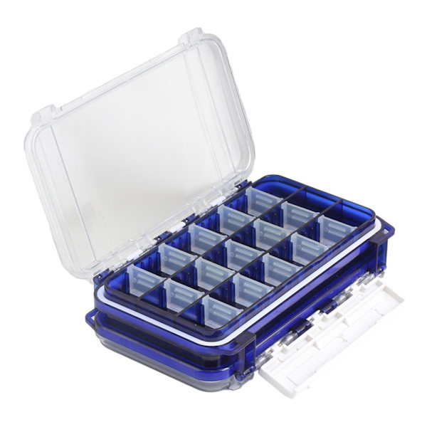 17,5x10,5x4cm opbevaringsboks til fiskegrej fiskekrog agn Dobbeltsidet Blue