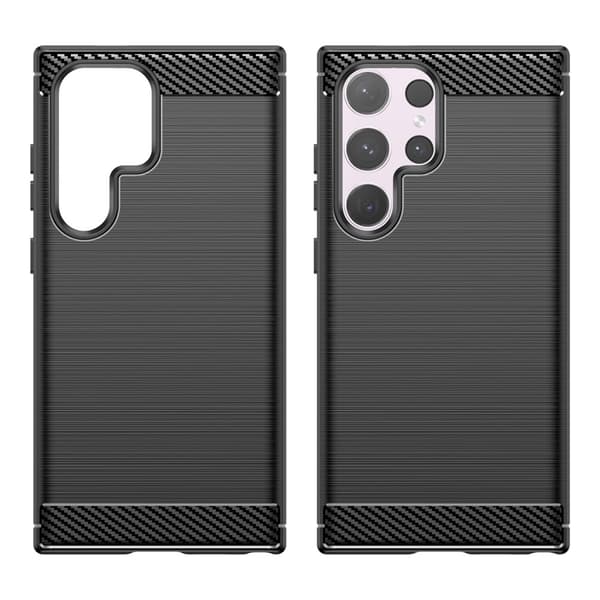 Mobildeksel for Samsung Galaxy S24 Ultra, TPU med karbonfibertekstur Black