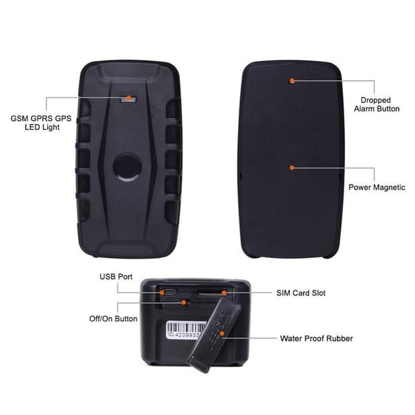 TKSTAR GPS-tracker Magnet realtidspositionering vagnparksstyrning larmfunktioner Svart