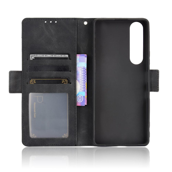 Wallet Stand Flip - telefonetui til Sony Xperia 1 III - Sort Black