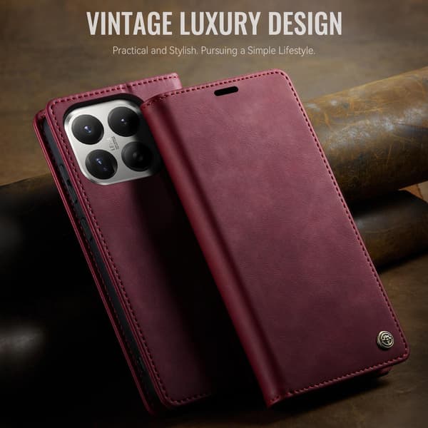 CASEME Til Xiaomi 17T Lommebokdeksel Red