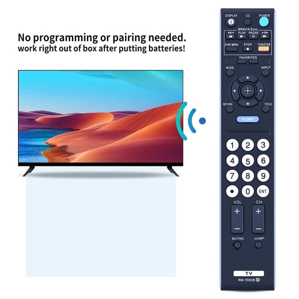 Fjärrkontroll Ersättning för RM-YD028 För Sony TV Svart