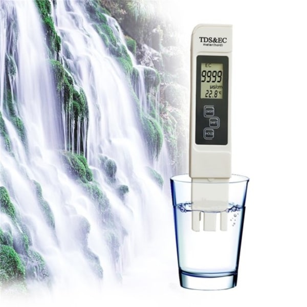 3-i-1 detektor test för vattenkvalitet LCD TDS EC TEMP testpenna Temperatur Vit