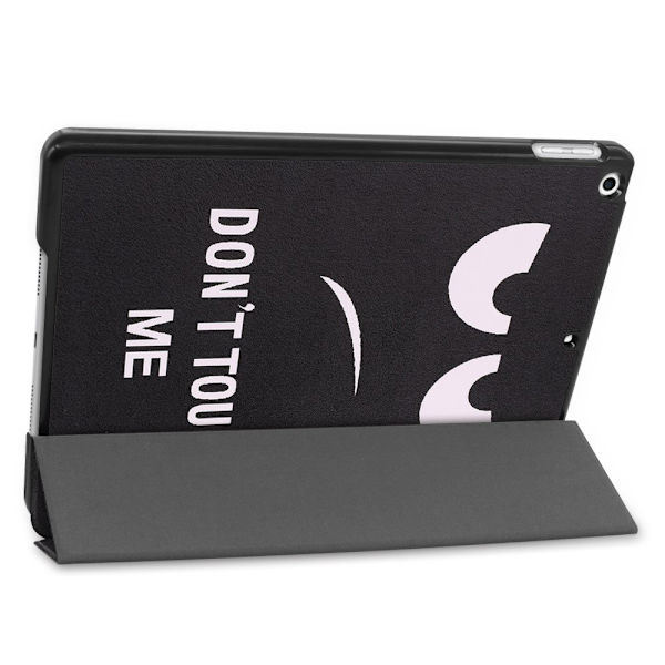 Apple iPad 10.2 Pattern Kolminkertainen teline -tablettikotelo - Älä kosketa minua Black