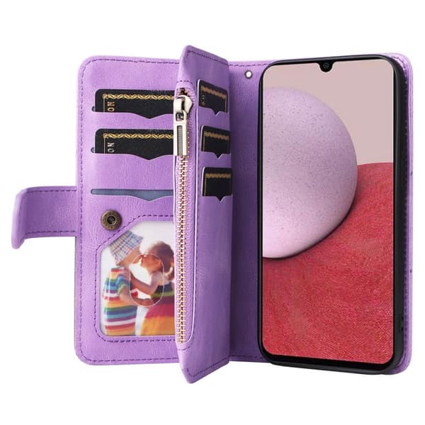 KT Multifunksjons Serie-5 For Samsung Galaxy A14 Telefonveske - Lilla Purple