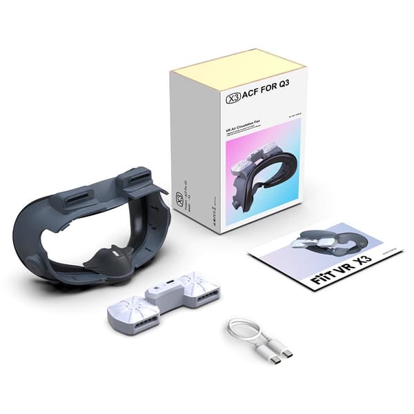 Meta Quest 3 FIIT VR X3 Air Circulation Fläkt Face Kudde Pad Svart