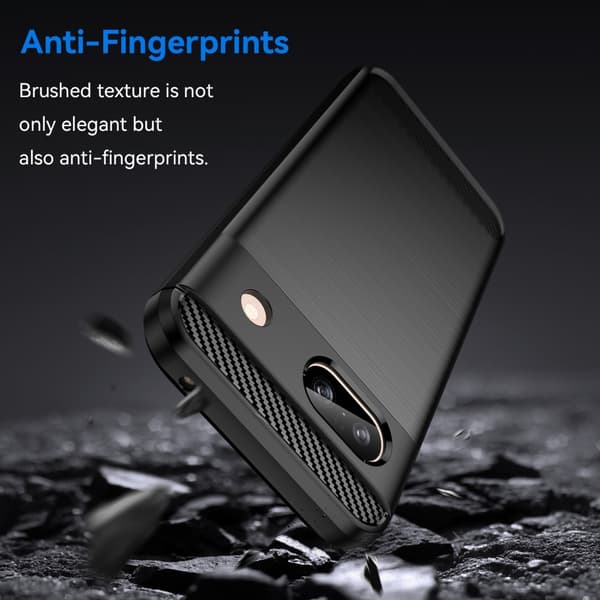 TPU-deksel med karbonfibertekstur for Google Pixel 8a - Svart Black