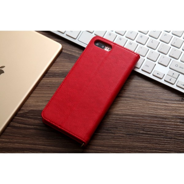 CMAI2 Litchi plånboksfodral till iPhone 7 Plus - Röd Röd