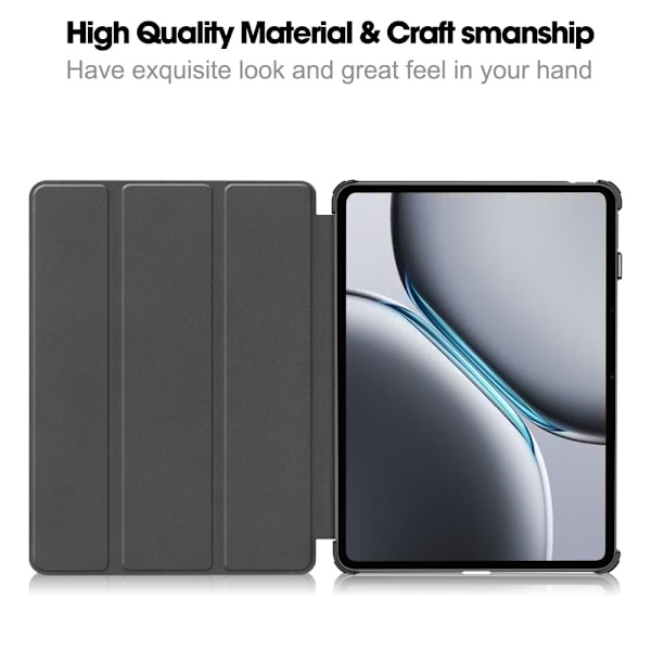 For OnePlus Pad 2 Tri-fold Stand Wake / Sleep Cover Tablet Case Dark blue