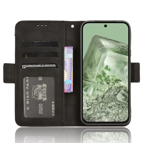 Google Pixel 8a Telefonveske med flere kortlommer - Svart Black