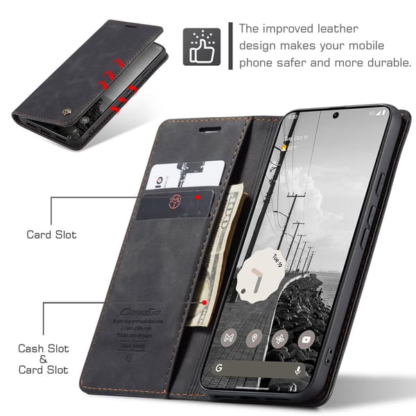 CASEME Plånboksfodral med Stativ till Google Pixel 11 Pro XL Svart