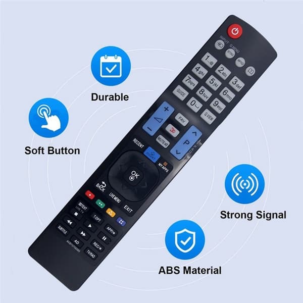 TV fjernkontroll Erstatning for AKB73756565 For LG TV Black