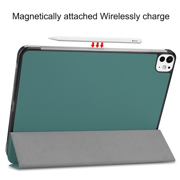 Till iPad Pro 11 (2024) Slim fit tri-fold fodral - Grön