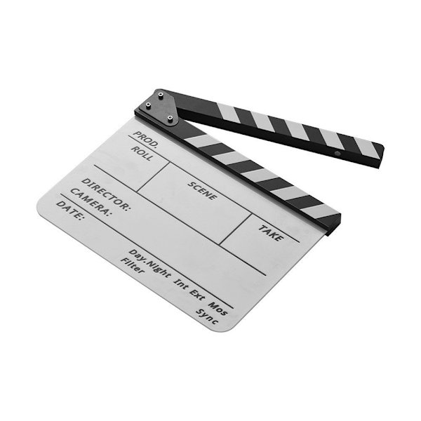 Instruktør Film Clapboard Movie Cut Scene Clapper Board - Sort & Hvid White