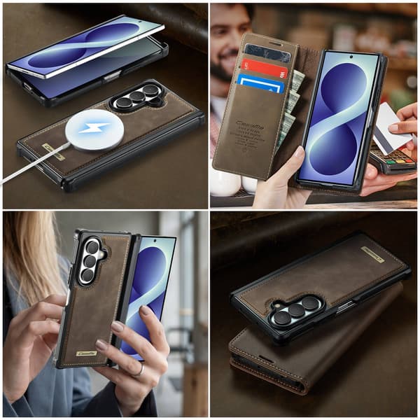 CASEME Telefonfodral med stöd för Samsung Galaxy Z Fold8 Ultra Brun