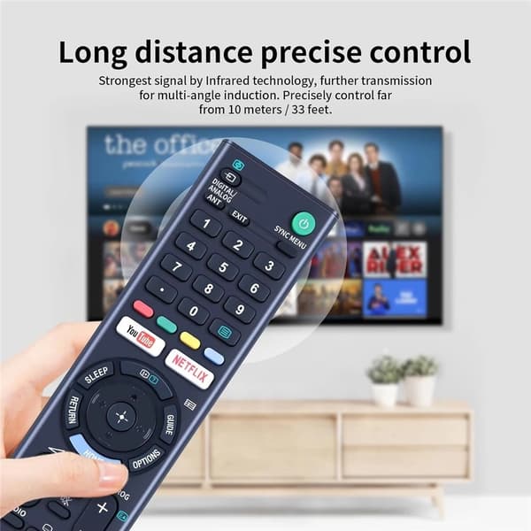 Fjernkontrollerstatning for RMT-TX300P For Sony TV Black