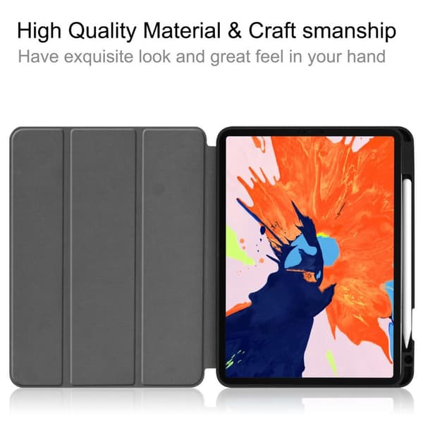 iPad Pro 12.9" 2020/2018 Slim fit tri - fold fodral - Svart Svart