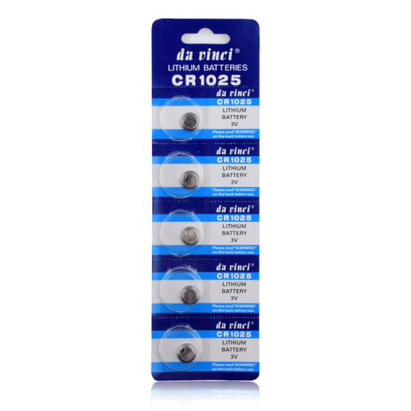 Knappcellebatteri CR1025 - 5 stk Silver