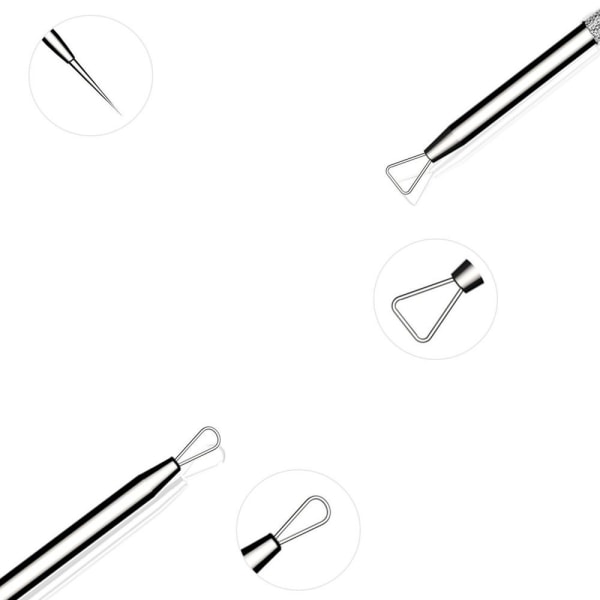 Blackhead Remover Pimple Comedone Extractor Tool Kit til fjernelse af acne Black