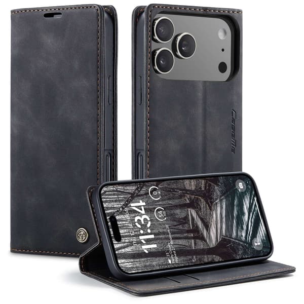 CASEME Retro tegnebog taske til iPhone 17 Pro Black
