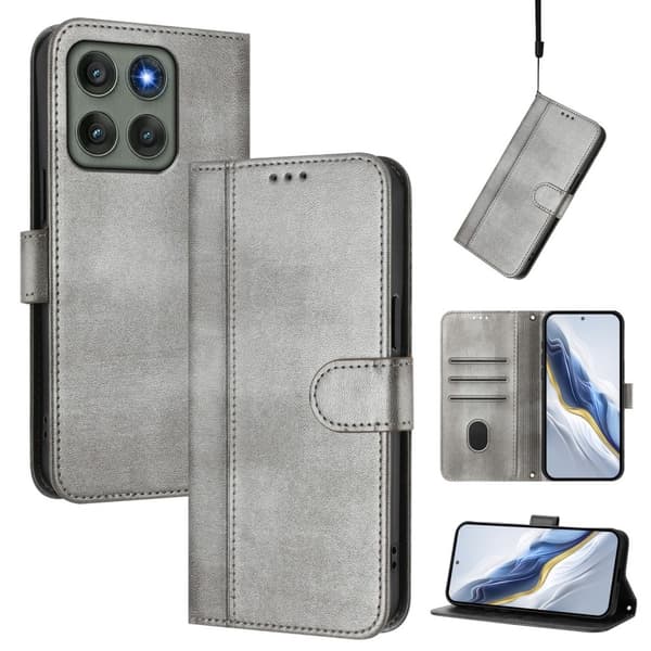 Til Motorola Edge 60 Pro 5G Etui Pung Stand Retrostruktur Grey
