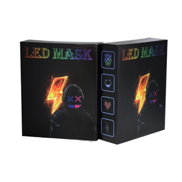 LED-mask Gest Ansiktsförändrande glödande mask Halloween Party Svart