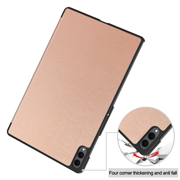 För Samsung Galaxy Tab S12 Ultra Stativfodral Stötsäkert Rosa guld