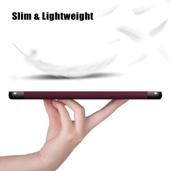 Kolmen taittotelineen älykotelo Samsung Galaxy Tab S7 FE/Tab S7 Wine red