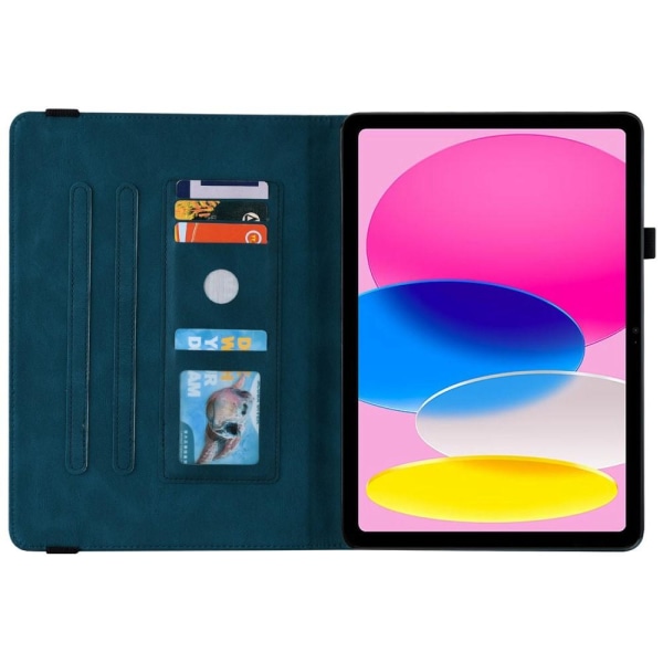 Til iPad 10.9 (2022) Tabletetui Cover Buterfly Imprinting - Blå Blue