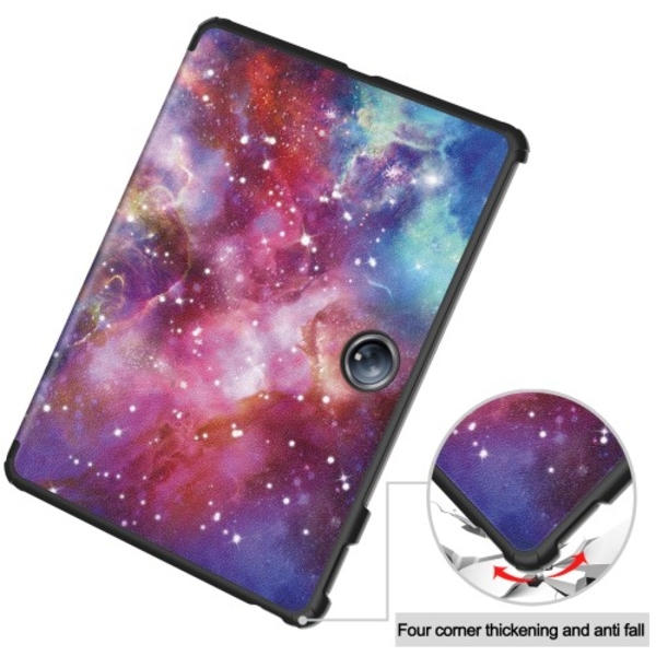 Til OnePlus Pad 2 Tri - fold Stand Wake/Sleep Cover Tabletetui - Space Multicolor